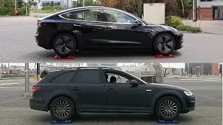 SLIP TEST - Tesla 3 Dual Motor AWD vs Audi A4 Quattro - 