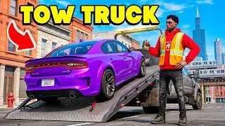 I Became a FAKE TOW TRUCK DRIVER and STOLE CARS in GTA 5 RP..