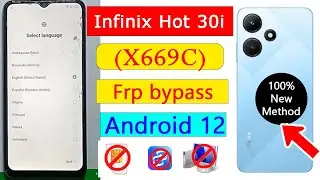 Infinix hot 30i (X669C) frp bypass android 12 | google account remove | sk mobile