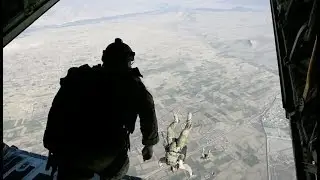 PJ Pararescue freefall jump from C-130, Afghanistan