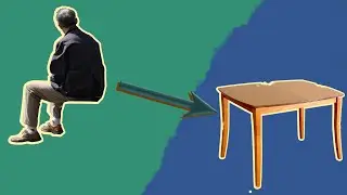 учим сидеть за столом на улице в 4к