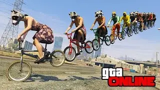 10 PERSON TANDEM BIKE RIDE! || GTA 5 Online || PC (Funny Moments)