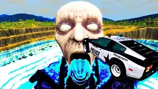 Epic Escape From The Shy Guy (SCP-096) | Car VS Giant Pit Deep Water | BeamNG Drive #54