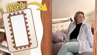 i diy a BEAUTIFUL wavy mirror! 😍 | Door Mural + Cozy Chair Thrift!