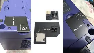 SD2SP2 with Easy External SD Card Access Trapdoor for DOL-001 Nintendo GameCube 