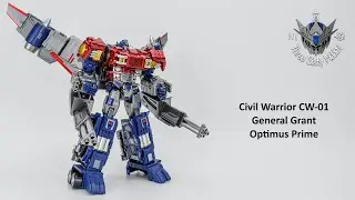 [Transformation] Civil Warrior CW-01 General Grant Optimus Prime. 变形金刚变形展示加武装合体.
