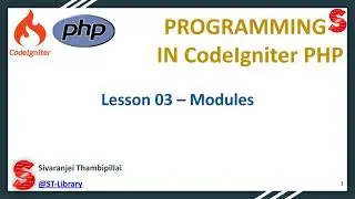 CodeIgniter PHP Lesson 03 – Modules | @ST-Library
