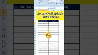 Alphabetical Serial Number in Excel l Excel Tricks 11 #viral #advancexcel #excel #viralfeeds #fyp