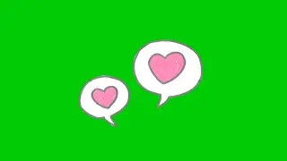 Animated love chat boxs with love heart | No Copyright Green Screen effect 4K