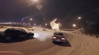 Кемерово. Зимний дрифт. Жигули, Mark II.