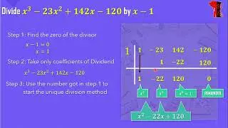 POLYNOMIALS || SYNTHETIC DIVISION METHOD