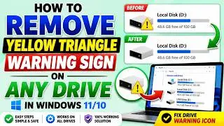 How To Remove Yellow Triangle Sign Mark on Any Drive in Windows.