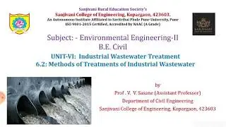 6.2 Methods of Treatment of Industrial wastewater