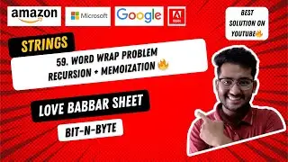 59. Word Wrap Problem | Memoization | Strings | 450 DSA