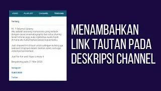 Cara Menambahkan Link Tautan Pada Deskripsi Channel