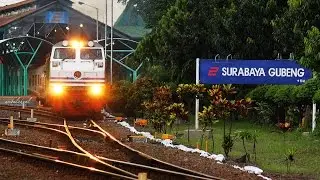 Kereta Penataran/Dhoho, Bima, Sarangan, Mutiara Timur, Sancaka, dan Sri Tanjung di Surabaya Gubeng