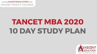 TANCET MBA 2020 | 10 Day Study Plan to score high in TANCET MBA