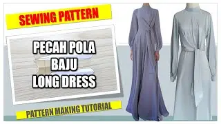 Pola Long Dress Viral Sewing Pattern Tutorial