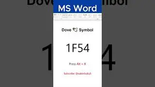 MS Word में Dove 🕊️ का Symbol कैसे बनायें 😎🔥 #trending #wordtricks #shortsvideo #shorts
