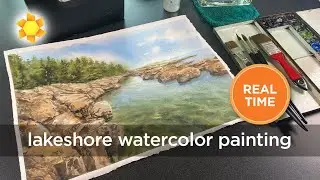 Lakeshore Watercolor:  Wet in wet + atmospheric perspective