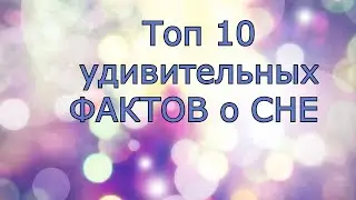 Топ 10 удивительных ФАКТОВ о СНЕ
