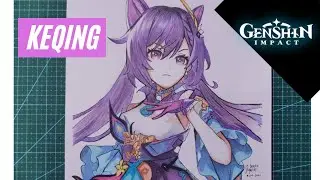 Genshin Impact: Keqing Colored Pencil Drawing | Timelapse || JDB ART