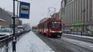 Трамвай, маршрут №49 ЛВС-97К б.1026 (26.12.2020) Санкт-Петербург