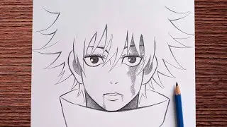 How to draw Gojo | Easy anime sketch | Easy to draw