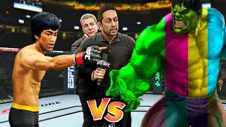 Crazy Fight 🔥🐉Hulk Elvis vs. Bruce Lee - EA Sports UFC 4 Rematch