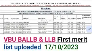 VBU BALLB & LLB FIRST MERIT LIST UPLOADED 2023 | HOW TO CHECK VBU LAW MERIT LIST #vbu