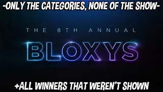 The 2021 Bloxys but without the filler content + all awards that weren't shown during the event