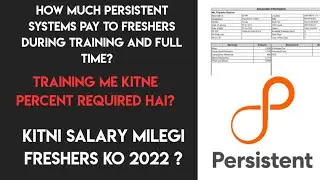 persistent systems in hand salary  for freshers 2022 | Training process and stipend
