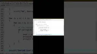Bubble Sort program in C || #shorts