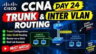 CCNA Switching  | Trunking & Inter-VLAN Routing Explained | Practical Lab