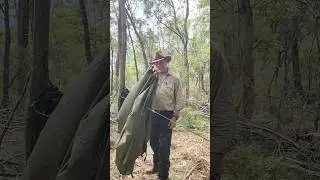 Quick way to fold your Hootchie or Tarp and keep it out of the dirt. Alton Goods