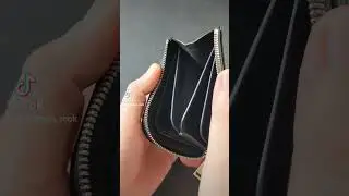 Wallet with zipper, L-shaped
