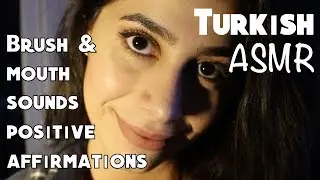 TÜRKÇE ASMR CLOSE UP STIPPLE | Ear Eating MOUTH SOUNDS | INAUDIBLE WHISPERING & MAKEUP BRUSHES