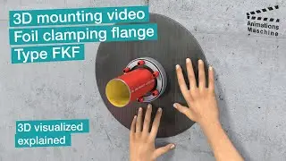 3D installation video of a foil clamping flange FKF for the black tank