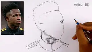How To Draw Vinicius Jr Drawing Portrait Tutorial 