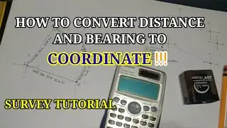 converting distance and bearing to  northing and easting coordinate/survey tutorial/lot bearing