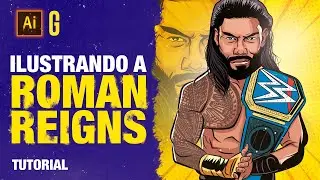 Illustrator Tutorial | Ilustrando a Roman Reigns | Drawing Roman Reigns