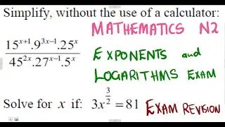 Mathematics N2 Exponents and Logarithms August 2015 