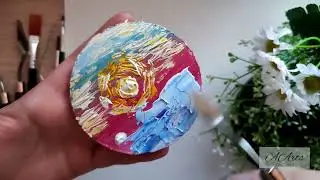 How to easily draw a sunset | Acrylic Painting on canvas | Step by step | Acrilic painting technique