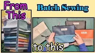 Sew to Sell vinyl & upholstery bags made from sample swatch fabric Batch sewing 12 bags