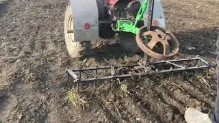 Мотоблок Forte и самодельная борона.