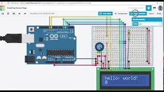 TinkerCad Arduino Simulator  (LCD)