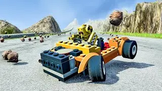 Realistic Lego Cars vs Rockslide – BeamNG.Drive