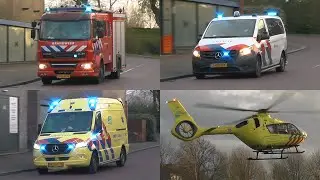 Hulpdiensten met spoed naar gewond persoon na brand in Brielle