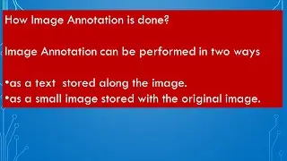 How Image Annotation is done?/computer engineering theory