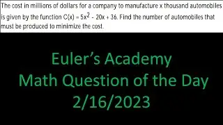Math Question of the Day: February 16th, 2023